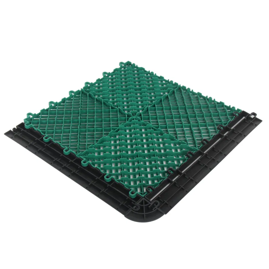 40X40X1.8cm PP Plastic Non-Slip Interlocking Garage Floor Tiles Drainage Mats for Basement Swimming Car Parking