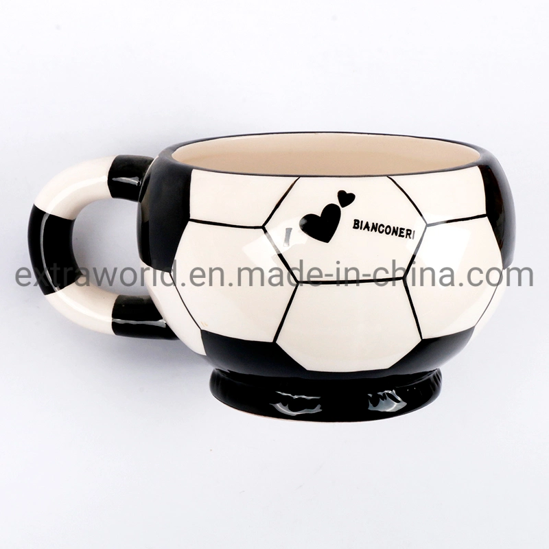 Handpainted Ceramic Customized Football Mug 3D Coffee Mug Promotion Gift