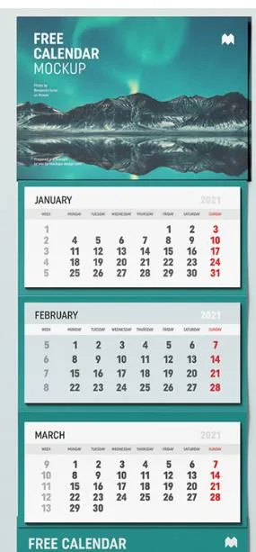 3D Lenticular Wall Calendar Offset Printing Daily Calendar Three Fold Calendar