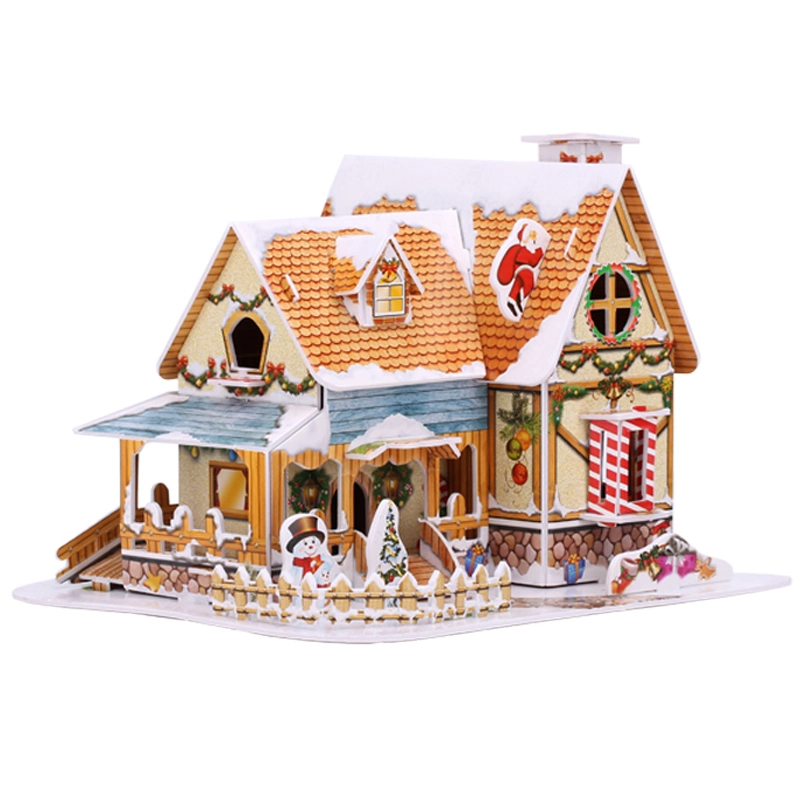 Hot Sales Xmas 3D Puzzle Famous Architecture Building Magic Rompecabezas 3D Toys Merry Christmas Gifts for Children