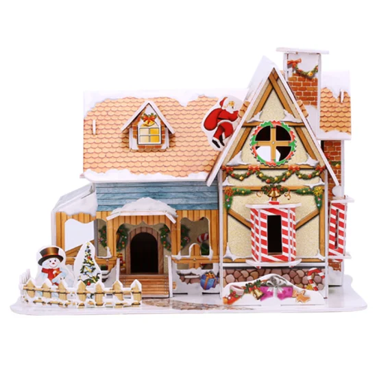 Heiße Verkäufe Weihnachten 3D Puzzle Berühmte Architektur Gebäude Magie Rompecabezas 3D Spielzeug Frohe Weihnachten Geschenke für Kinder